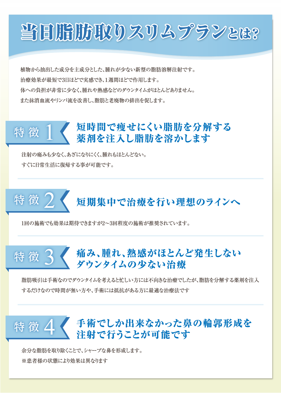 当日脂肪取りスリムプランとは?