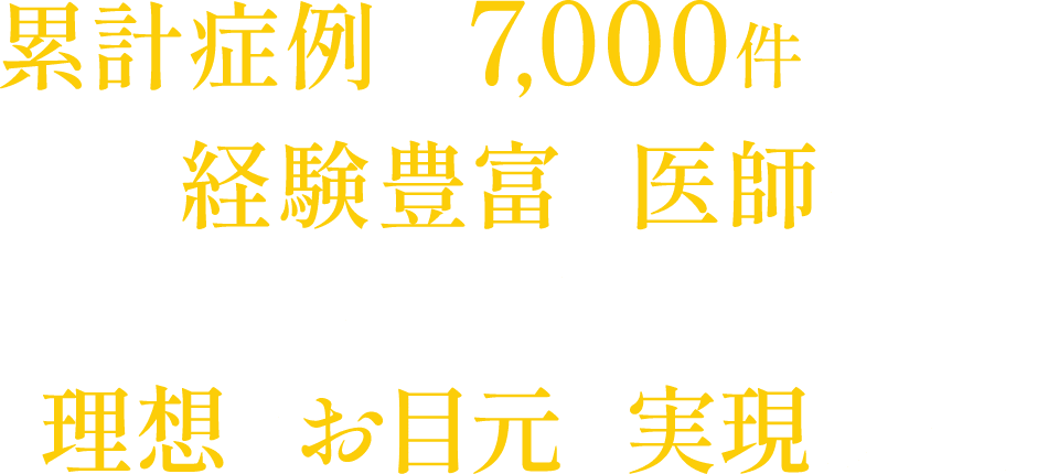 累積症例約7000件を超える経験豊富な医師